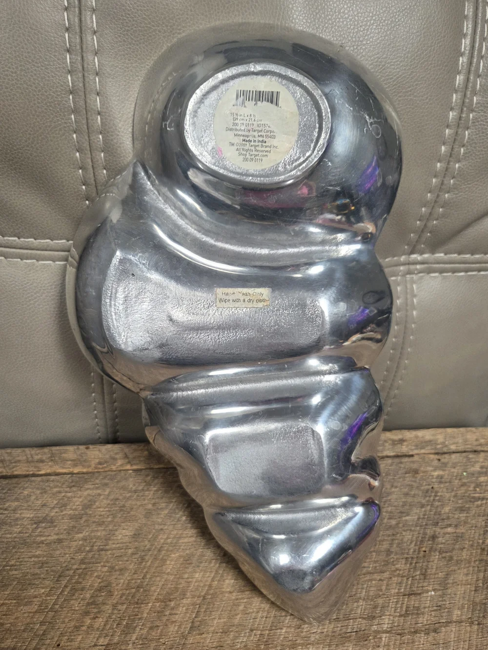 Coastal Cast Aluminum Divided Conch Shell Decor Bin 1J